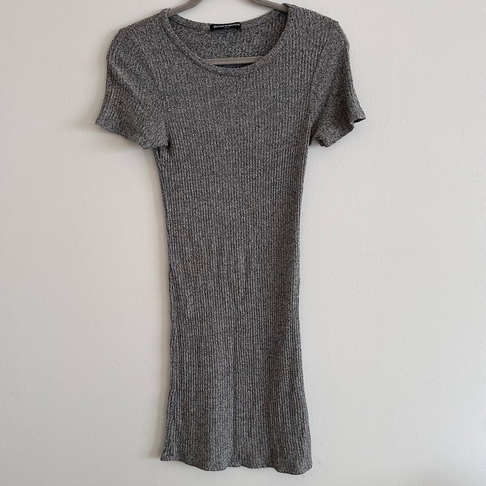 Brandy Melville Janelle knit mini marled gray dress one size
